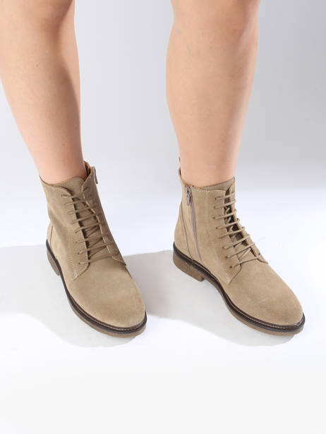 Boots Zag In Leather Aliwell Beige women ZAG other view 1