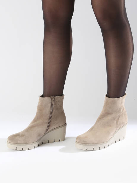 Boots Talon Compensé En Cuir Gabor Beige women 12 vue secondaire 1