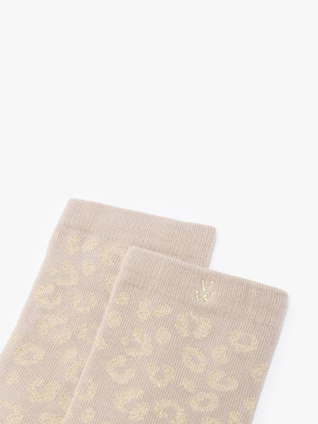 Chaussettes Vanessa wu Beige socks women CH005BG vue secondaire 1