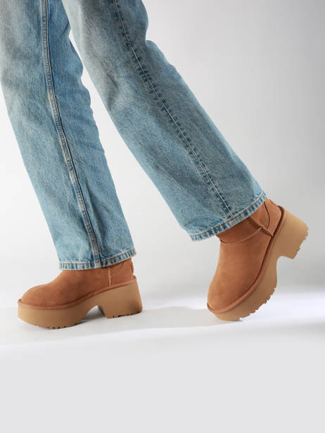Platform Boots Classic Ultra Mini In Leather Ugg Brown women 1158311 other view 1