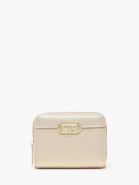 Coin Purse With Card Holder Miniprix Gold grained 78SM2645