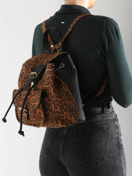 Backpack Paul marius Brown leopard BAROULEO other view 1