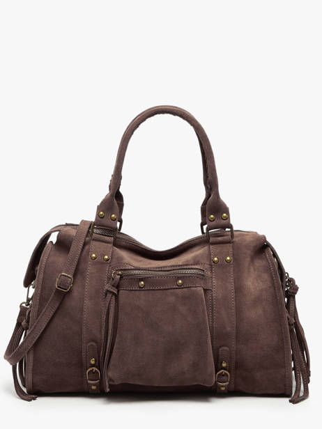 Sac Porté épaule A4 Velvet Cuir Milano Marron velvet VE24095