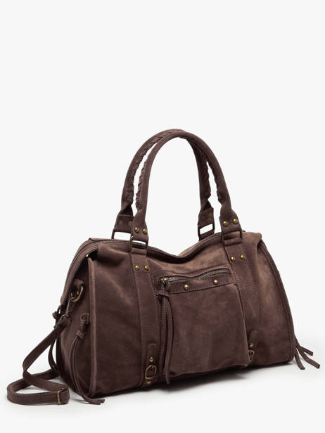 Sac Porté épaule A4 Velvet Cuir Milano Marron velvet VE24095 vue secondaire 2