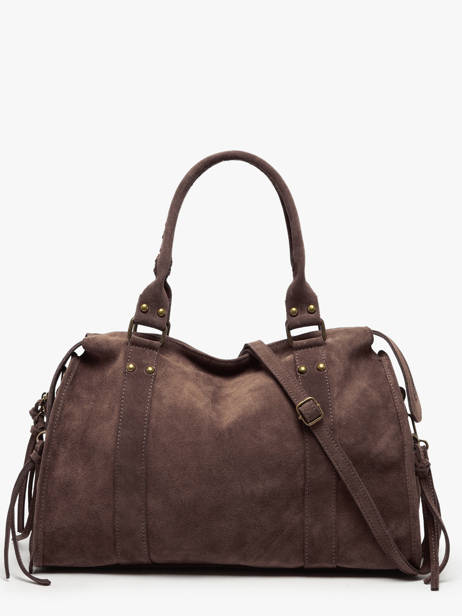 Sac Porté épaule A4 Velvet Cuir Milano Marron velvet VE24095 vue secondaire 4