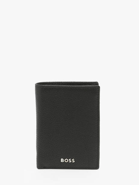 Portefeuille Porte-monnaie Cuir Hugo boss Noir grained HLG416A