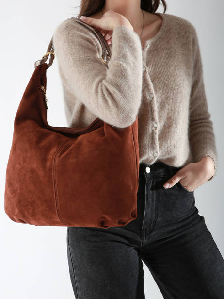 Shoulder Bag Velvet Milano Brown velvet VE24092 other view 1