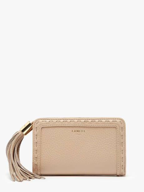 Compact Leather Premier Flirt Wallet Lancel Beige premier flirt A11136