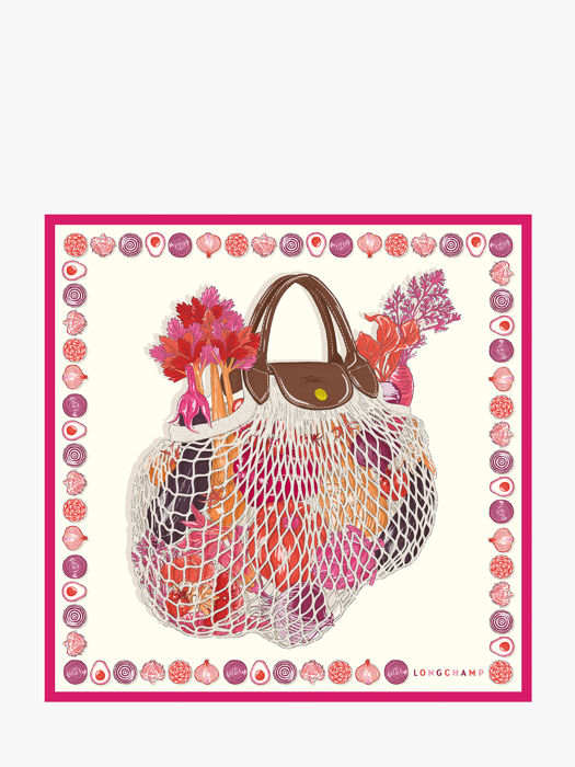 Longchamp Soie gots Foulard Rose