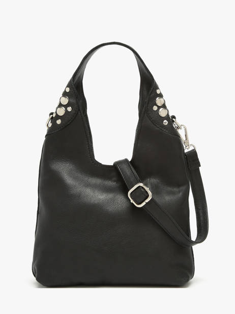 Sac Bandoulière Memphis Cuir Basilic pepper Noir memphis BMEM2S vue secondaire 3