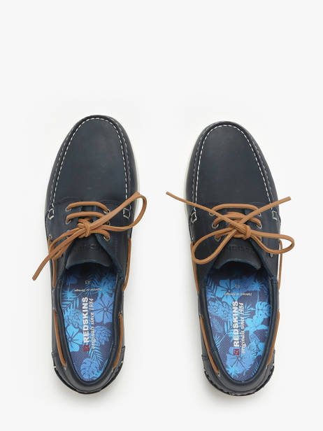 Chaussures Bateau En Cuir Redskins Bleu men ORLAND vue secondaire 3