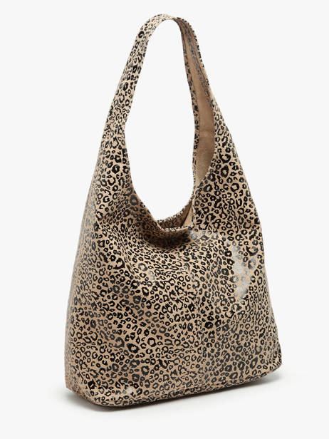 Sac Porté épaule Velvet Leopardo Cuir Milano Beige velvet leopardo VL24062 vue secondaire 2