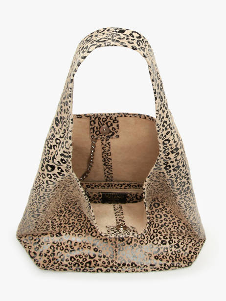 Sac Porté épaule Velvet Leopardo Cuir Milano Beige velvet leopardo VL24062 vue secondaire 3