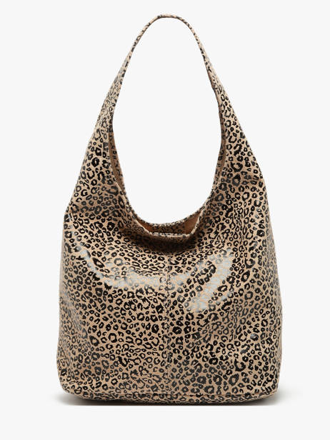 Sac Porté épaule Velvet Leopardo Cuir Milano Beige velvet leopardo VL24062 vue secondaire 4