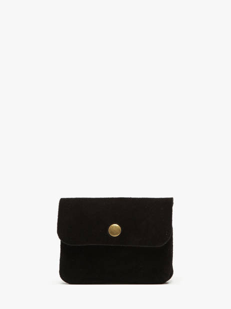 Porte-monnaie Cuir Milano Noir velvet VE23091