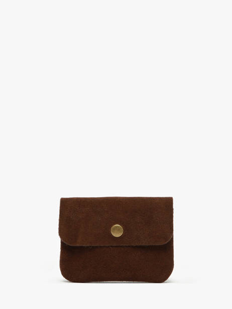 Porte-monnaie Cuir Milano Marron velvet VE23091