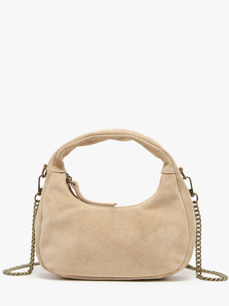 Sac Bandoulière Velvet Cuir Milano Beige velvet VE24113