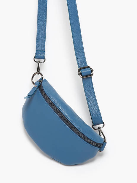 Sac Banane Caviar Cuir Milano Bleu caviar CA19091B vue secondaire 2