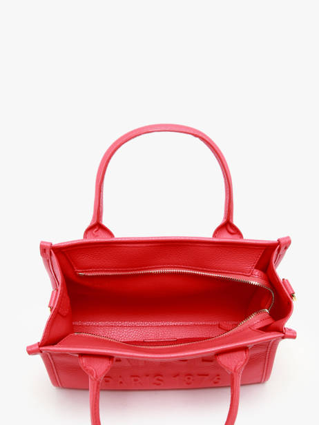 Small Leather Jour Tote Bag Lancel Red jour A12995 other view 2