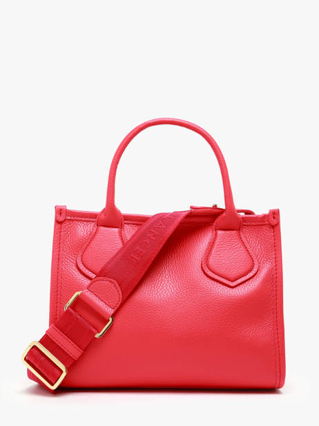 Small Leather Jour Tote Bag Lancel Red jour A12995 other view 3