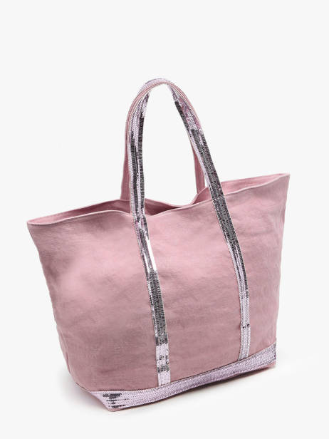 Large Le Cabas Tote Bag Linnen Sequins Vanessa bruno Pink cabas lin 31V40315 other view 1