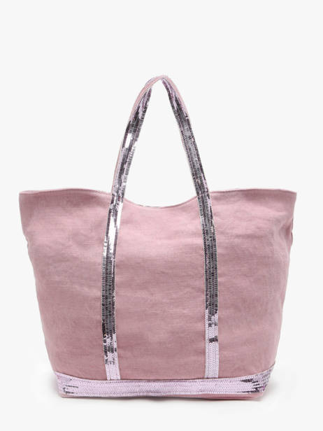 Large Le Cabas Tote Bag Linnen Sequins Vanessa bruno Pink cabas lin 31V40315 other view 3