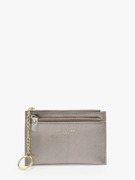 Porte-monnaie Porte-cartes David jones Argent saffiano DJ0089