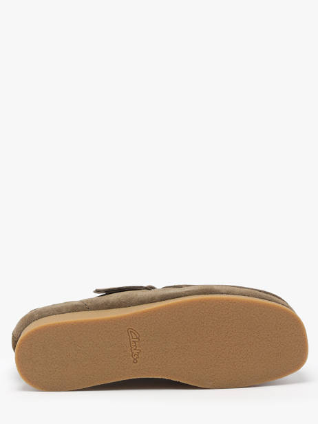 Chaussures Derbies Wallabee En Cuir Clarks Vert men 26180920 vue secondaire 5