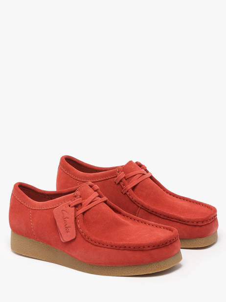 Chaussures Derbies Wallabee En Cuir Clarks Rouge men 26180921 vue secondaire 2