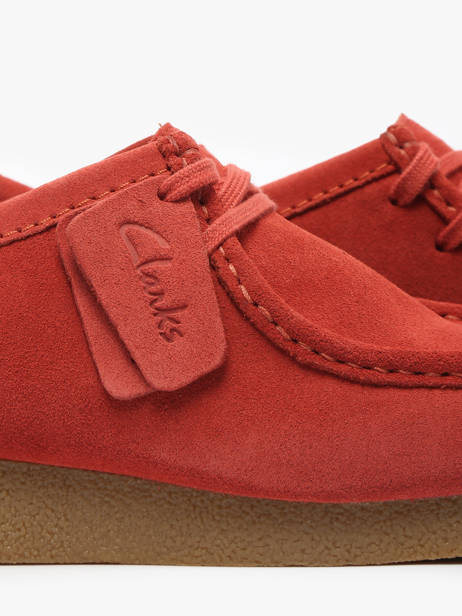 Chaussures Derbies Wallabee En Cuir Clarks Rouge men 26180921 vue secondaire 3