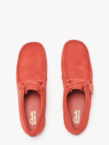 Chaussures Derbies Wallabee En Cuir Clarks Rouge men 26180921 vue secondaire 4