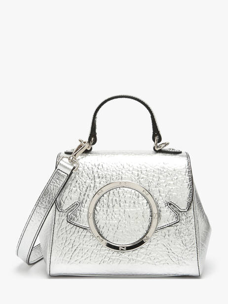 Sac Bandoulière Ginkgo Cuir Nathan baume Argent ginkgo 4R