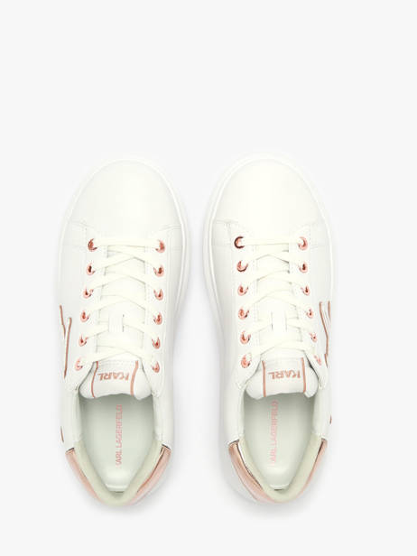 Sneakers En Cuir Karl lagerfeld Blanc women KL62511A vue secondaire 3