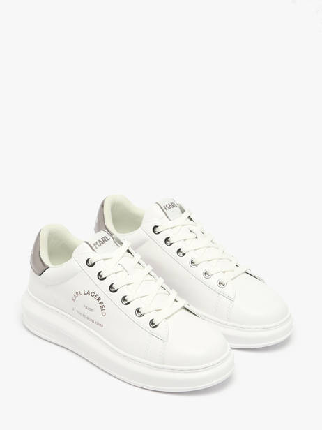 Sneakers En Cuir Karl lagerfeld Blanc women KL62538K vue secondaire 1