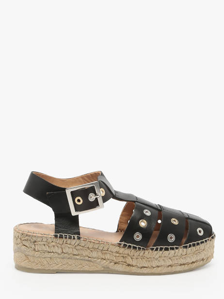 Espadrilles Talon Compensé Gaimo Noir women CHERLIN