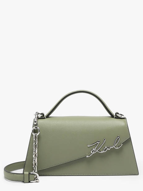 Sac Bandoulière K Signature Cuir Karl lagerfeld Vert k signature A1W30458