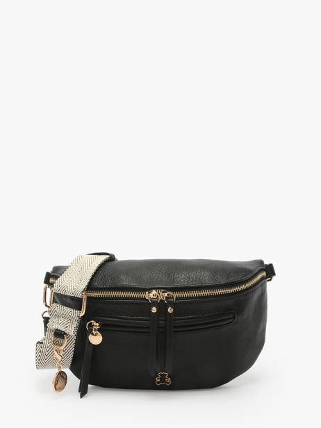 Sac Banane Lulu castagnette Noir zip YSALINE