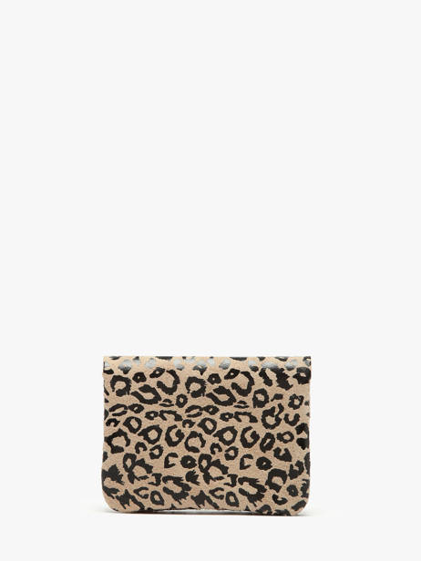 Porte-monnaie Cuir Milano Beige velvet leopardo VL23092 vue secondaire 2