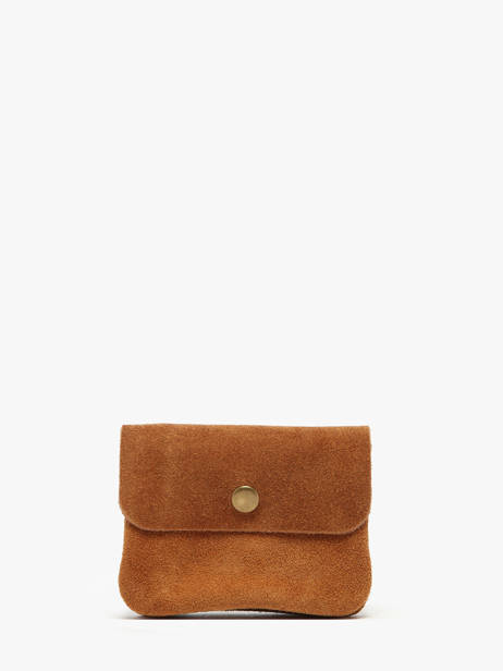 Porte-monnaie Cuir Milano Marron velvet VE23091