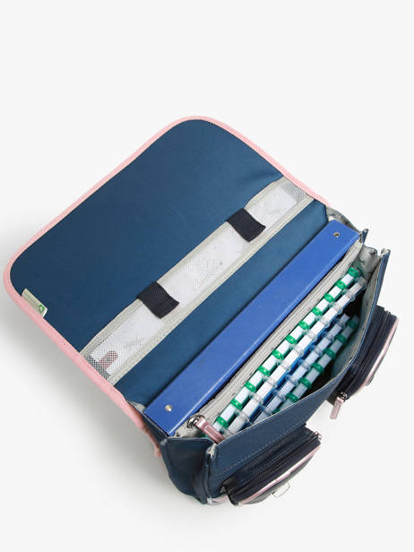 Wheeled Schoolbag 2 Compartments Cameleon Blue vintage fantasy PBVGCA35 other view 3