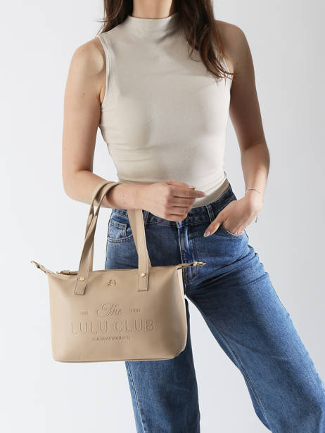 Sac Porté épaule Logo Lulu castagnette Beige logo YVRAC vue secondaire 1