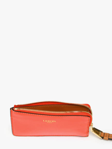 Leather Origami Card Holder Lancel Orange origami A13422 other view 1