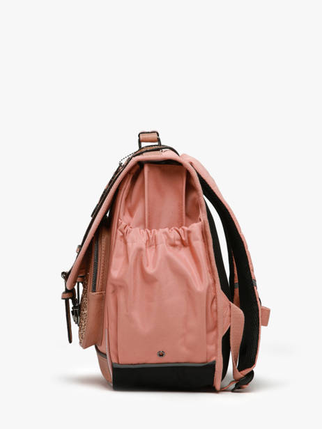 Satchel For Kids 3 Compartments Cameleon Pink vintage fantasy CA41 other view 2