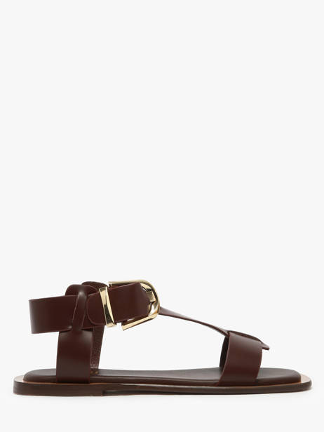 Sandals Daphne In Leather Nuyou Brown accessoires 11013