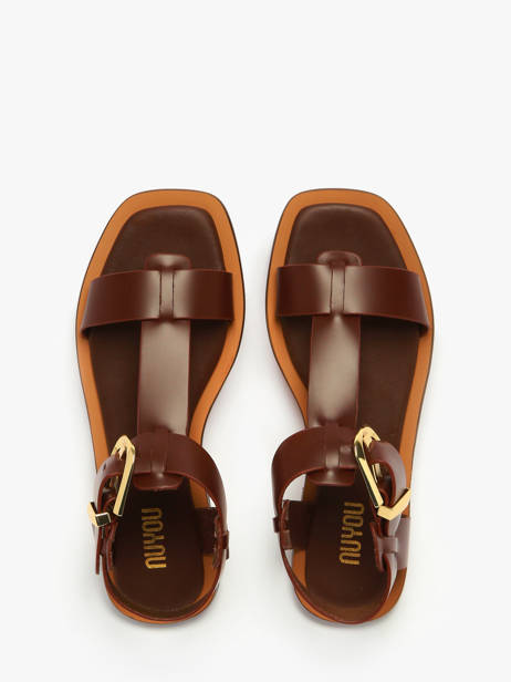 Sandals Daphne In Leather Nuyou Brown accessoires 11013 other view 3