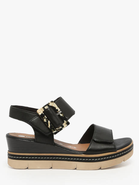 Platform Sandals In Leather Remonte Black women - D2L53-00