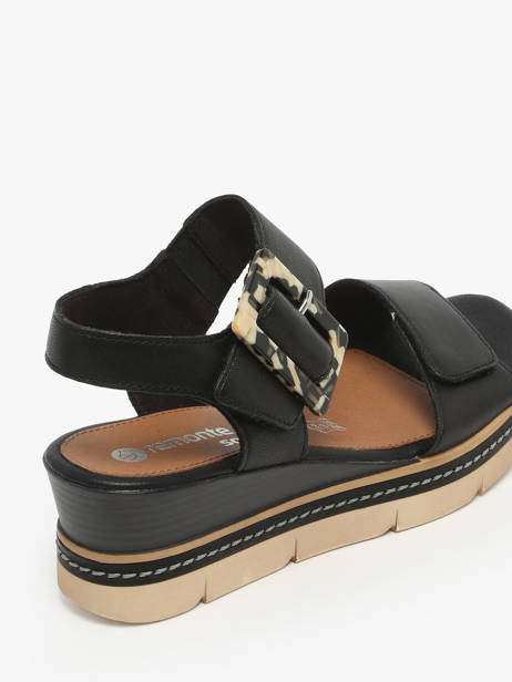 Platform Sandals In Leather Remonte Black women - D2L53-00 other view 2