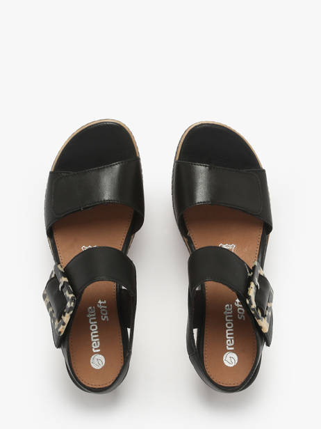 Platform Sandals In Leather Remonte Black women - D2L53-00 other view 3