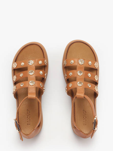 Sandals In Leather Inuovo Brown women A96039 other view 3