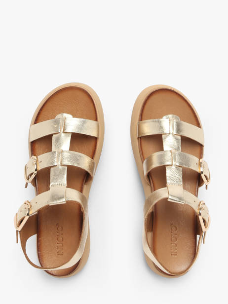 Sandals In Leather Inuovo Gold women A96046 other view 3